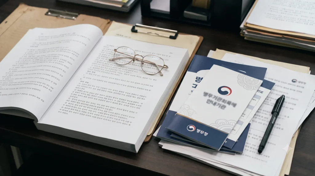 법령 문서와 병무청 안내 페이지