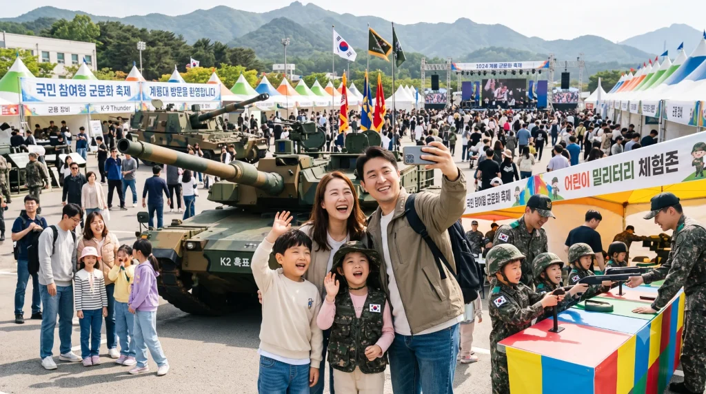 국민 참여형 군문화 축제 현장의 활기찬 장면